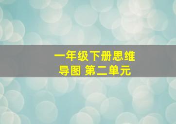 一年级下册思维导图 第二单元